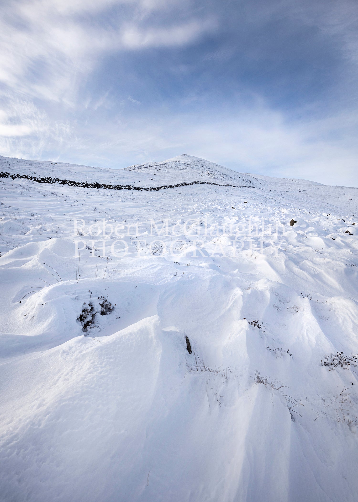 Mourne Wall in Snow, Slieve Binnian, Co. Down