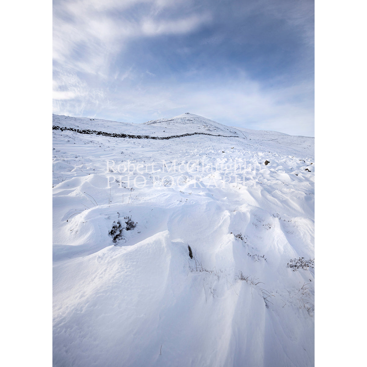 Mourne Wall in Snow, Slieve Binnian, Co. Down