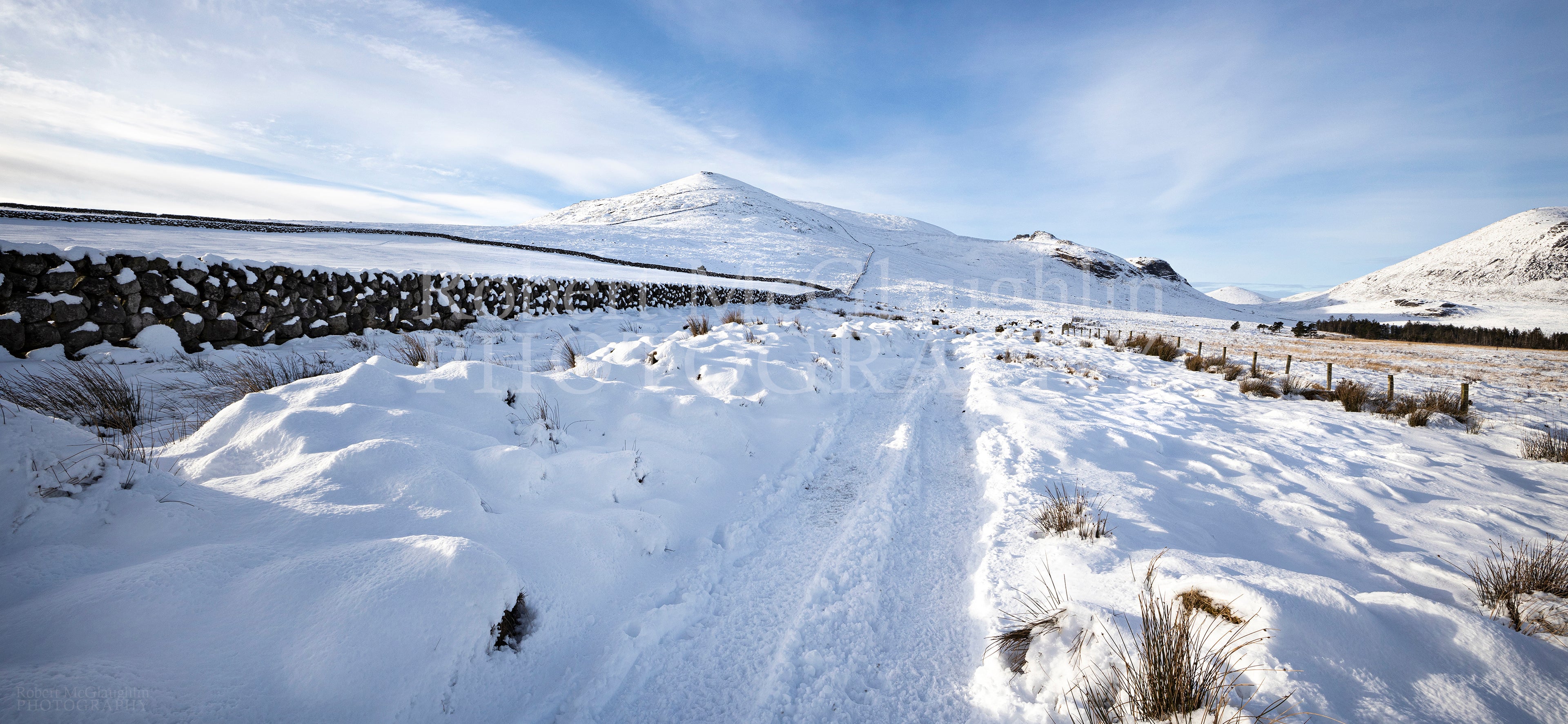 Snowy Road to Slieve Binnian, Co. Down (letterbox)