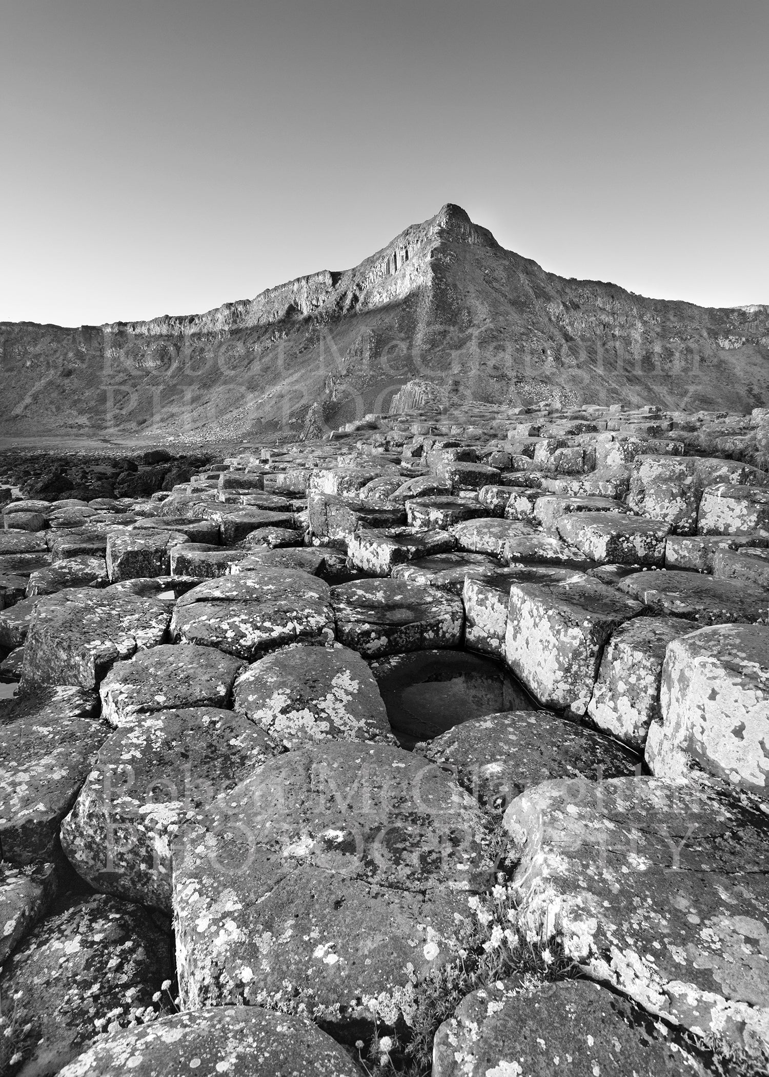 Giants Causeway Cliffs (Black and White), Co. Antrim