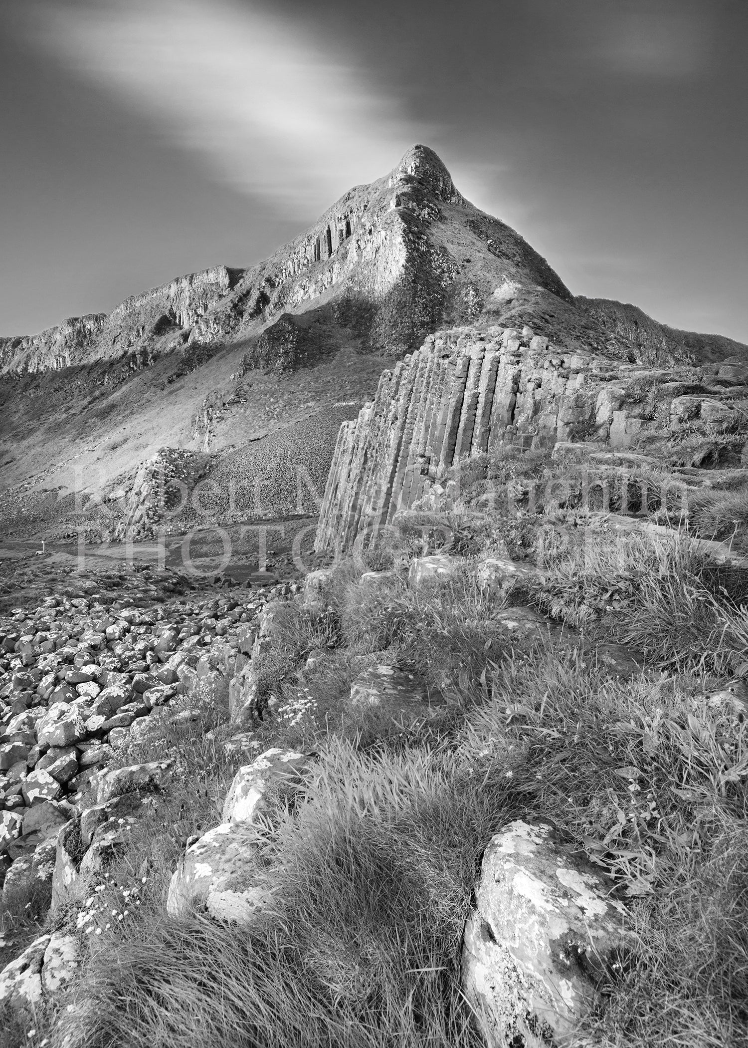 Giants Causeway Cliffs (Black and White), Co. Antrim 2