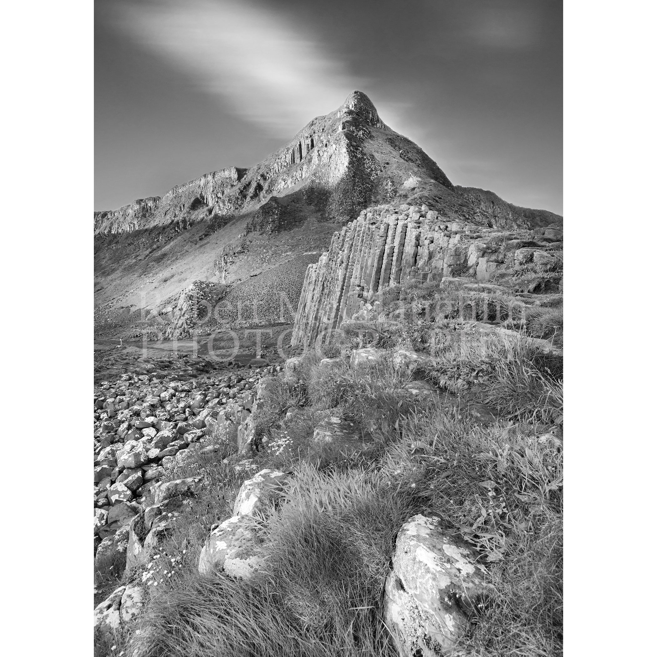 Giants Causeway Cliffs (Black and White), Co. Antrim 2
